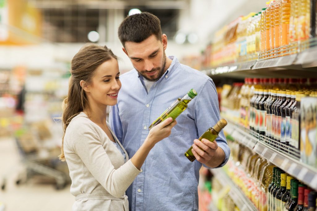 Woman buying wine